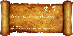 Kránitz Tarziciusz névjegykártya